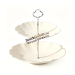 2‑Tier Petal Dessert Stand, 3 Colors Available